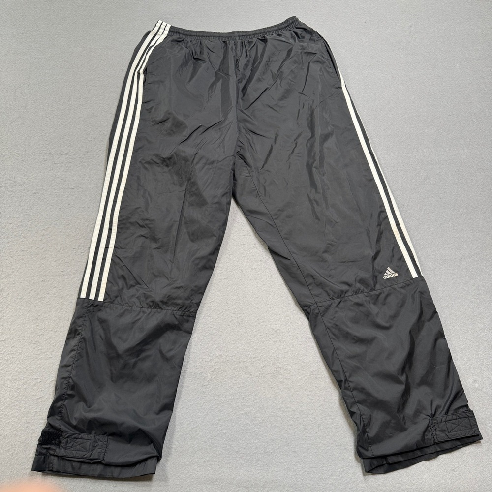 Adidas Track Pants Men's XL Black Trefoil Training Gym Windbreaker Activewear